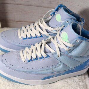 Jordan 2 Retrox J. Balvin Blue 2022Celestine Blue White Light Up Sneaker size 13